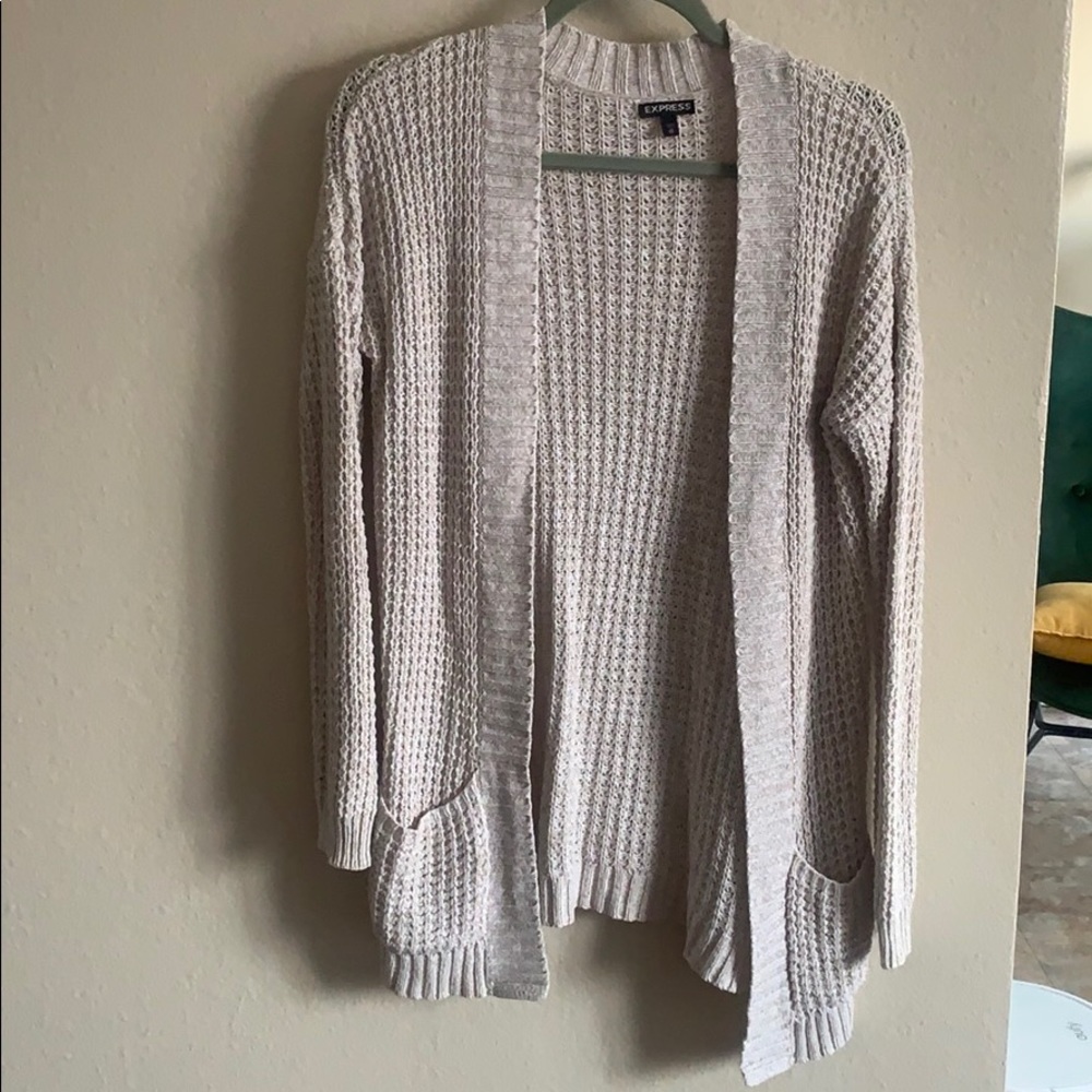Tan cardigan with pockets by Express